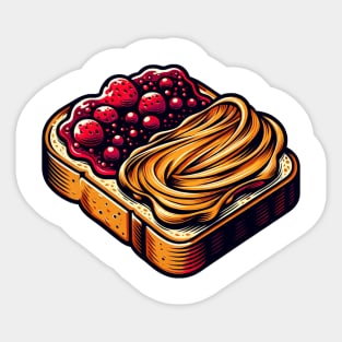 Peanut Butter And Jelly Sandwich Toast Breakfast Yummy Vintage Kawaii Sticker